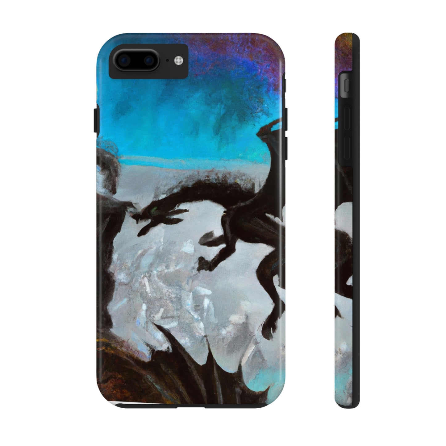 "Clash of Fire and Steel on the Moonlit Cliff" - The Alien Tough Phone Cases