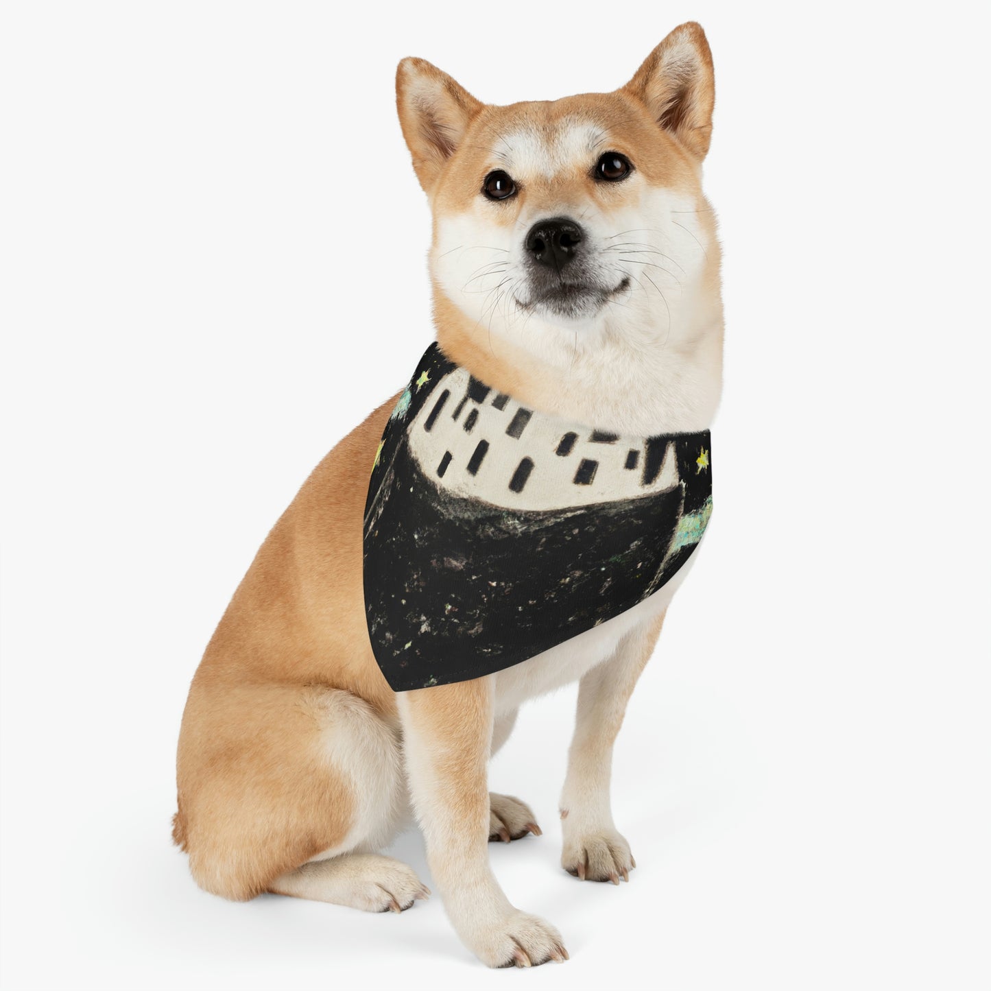 "Cosmic Oasis: A Journey to a Floating City Amid the Sea of Stars" - The Alien Pet Bandana Collar