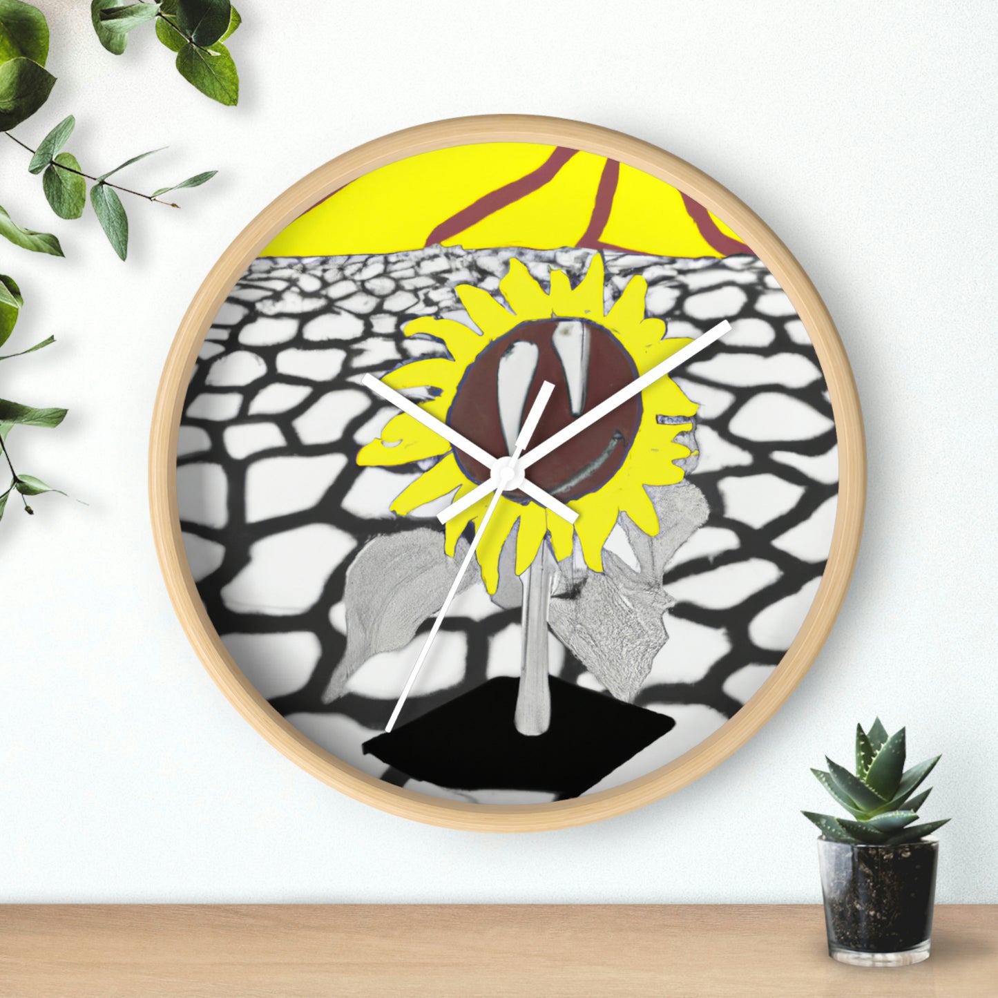 "Un girasol que se marchita en un campo reseco" - El reloj de pared alienígena