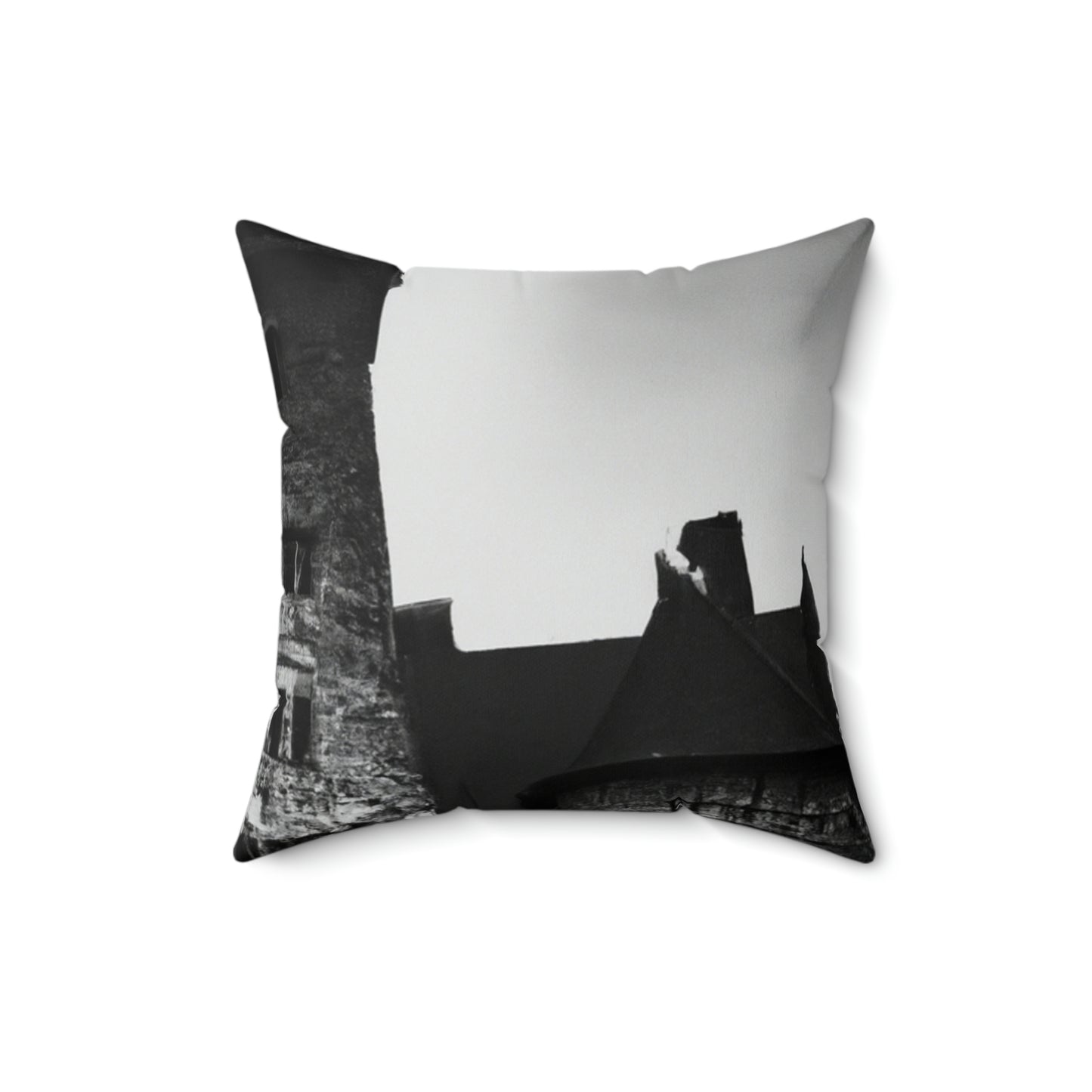 "Castle of Mystifying Secrets: A Haunted Adventure" - The Alien Square Pillow