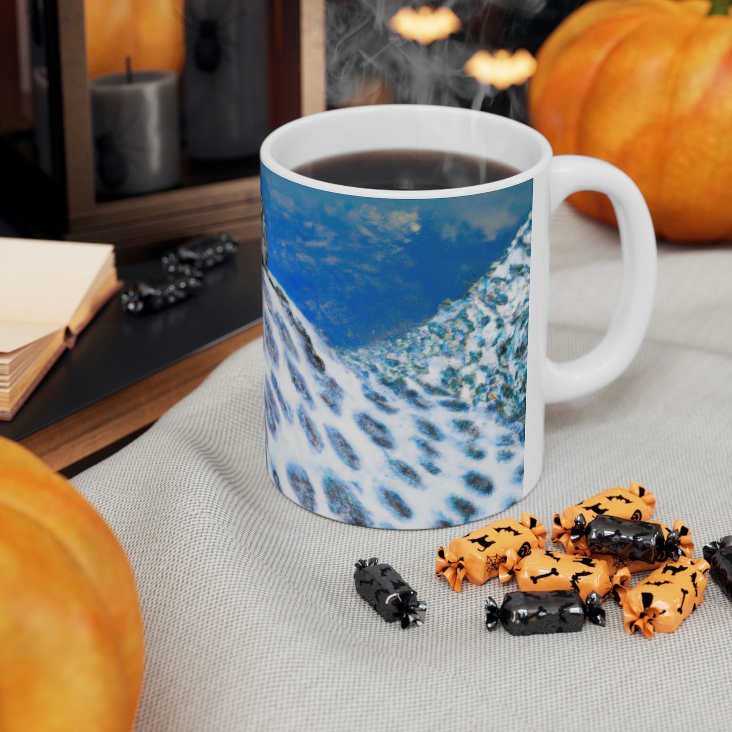 "Lonely Perch of the Snow Leopard" - The Alien Ceramic Mug 11 oz