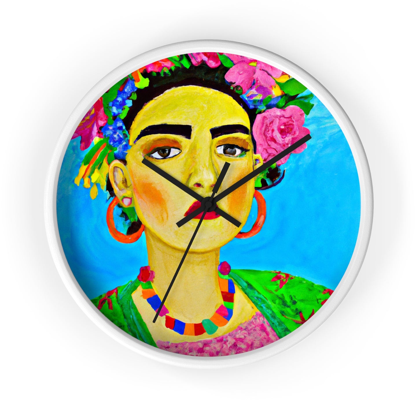 "Fierce and Free: Un tributo a las mujeres mexicanas inspirado en Frida Kahlo" - The Alien Wall Clock