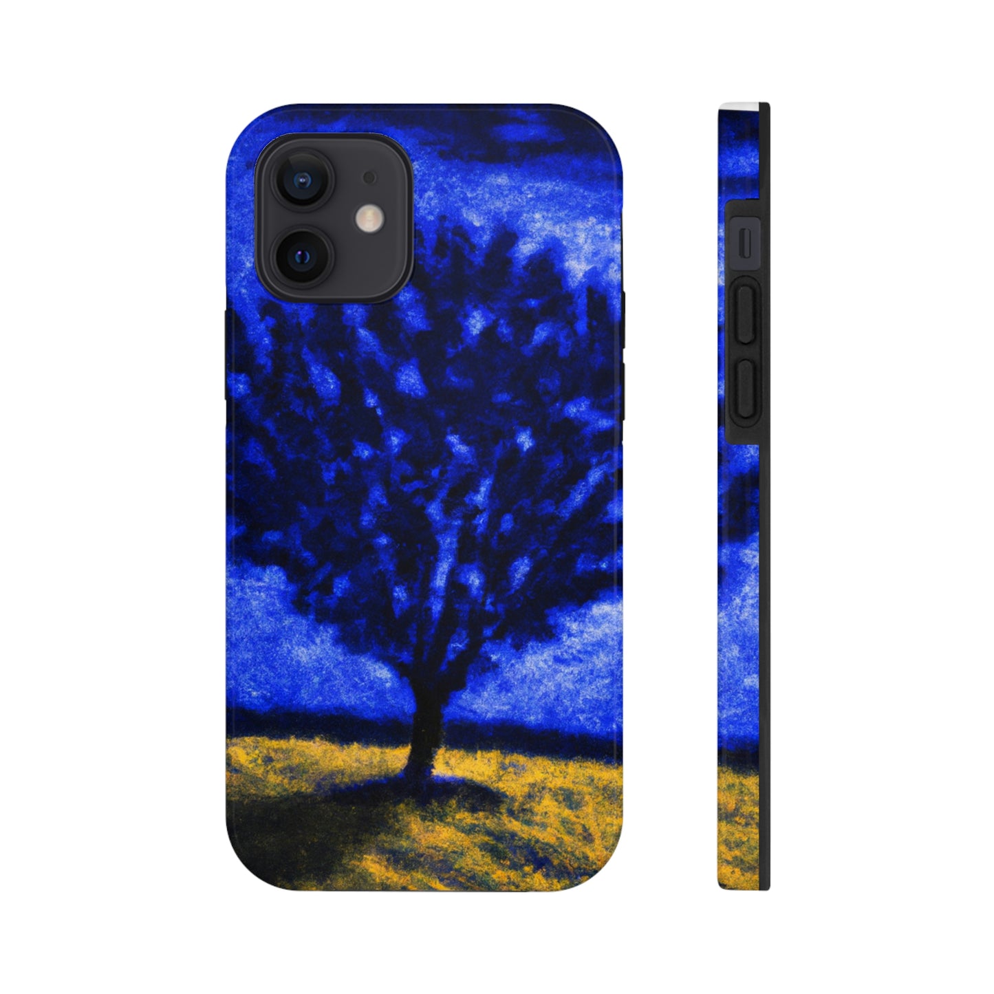 "Un árbol azul solitario en el campo de la luz de la luna" - Las fundas para teléfonos Alien Tough