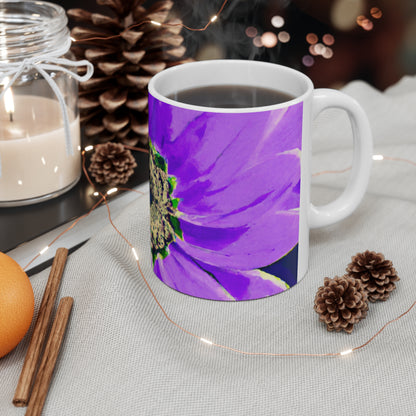 Purple Petals Popping: Create an Eye-Catching Daisy-Rose Fusion - The Alien Ceramic Mug 11 oz