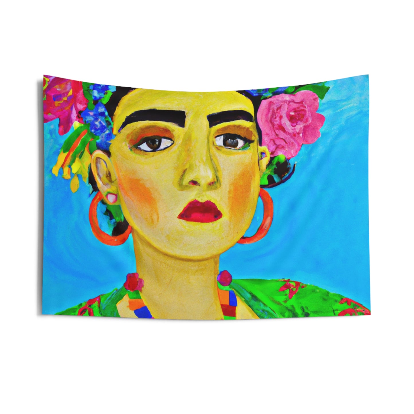 "Feroz y libre: un tributo a las mujeres mexicanas inspirado en Frida Kahlo" - The Alien Wall Tapestries