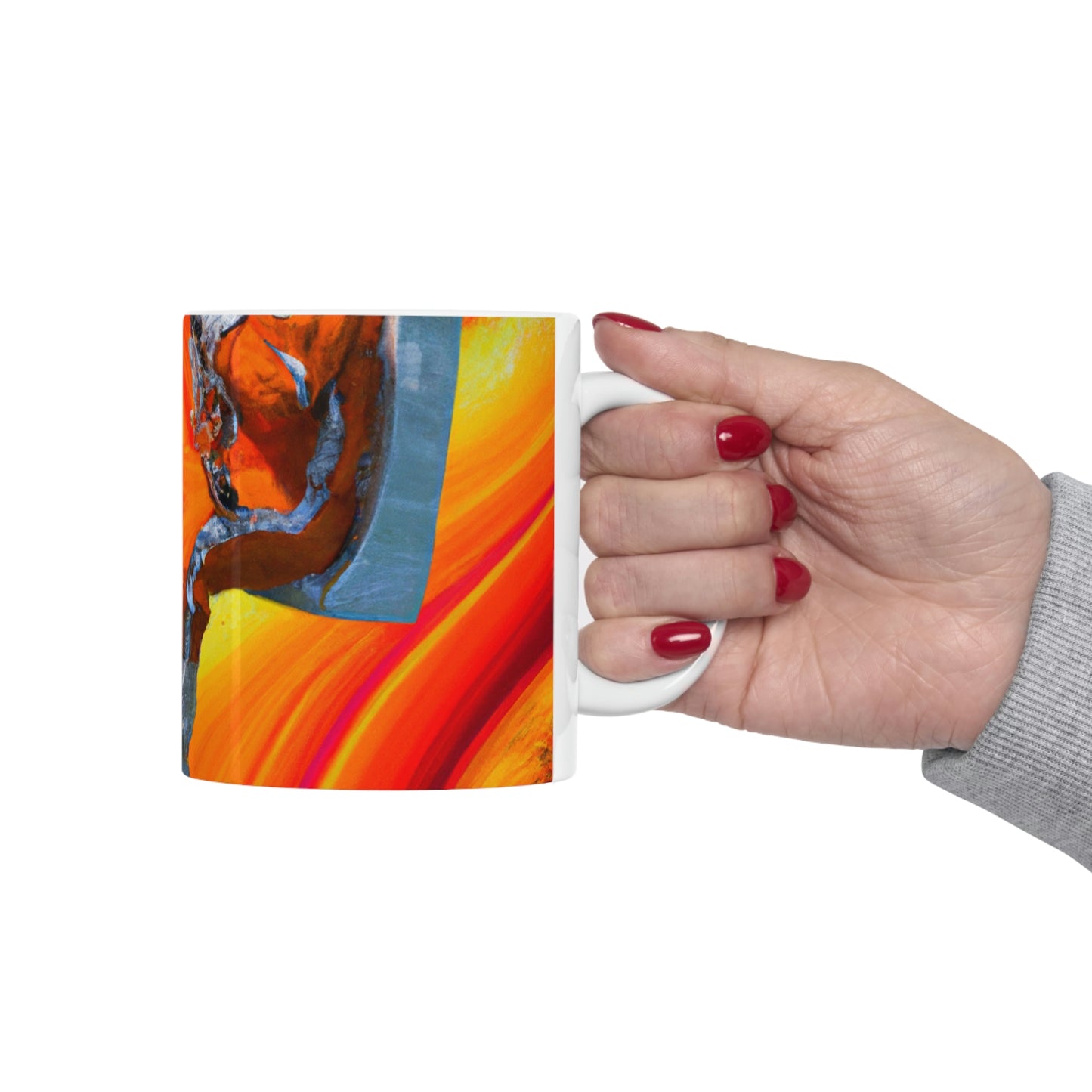 "Journeying in the Burning Orange Galaxy" - The Alien Ceramic Mug 11 oz