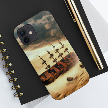 "Lost at Sea: Stranded On A Stormy Desert Island" - The Alien Tough Phone Cases