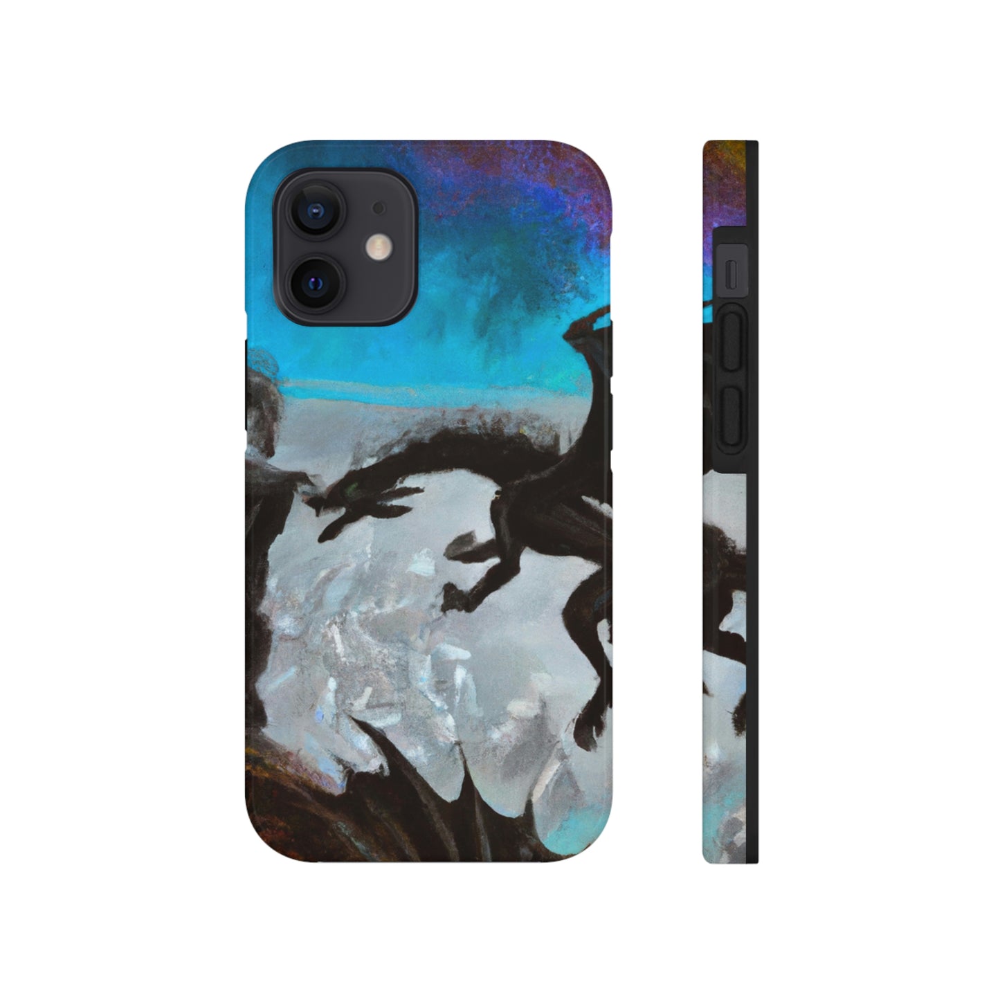 „Clash of Fire and Steel on the Moonlit Cliff“ – The Alien Tough Phone Cases