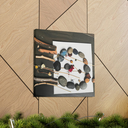 "Nature's Mosaic: An Art Installation Made of Found Objects" - Canvas