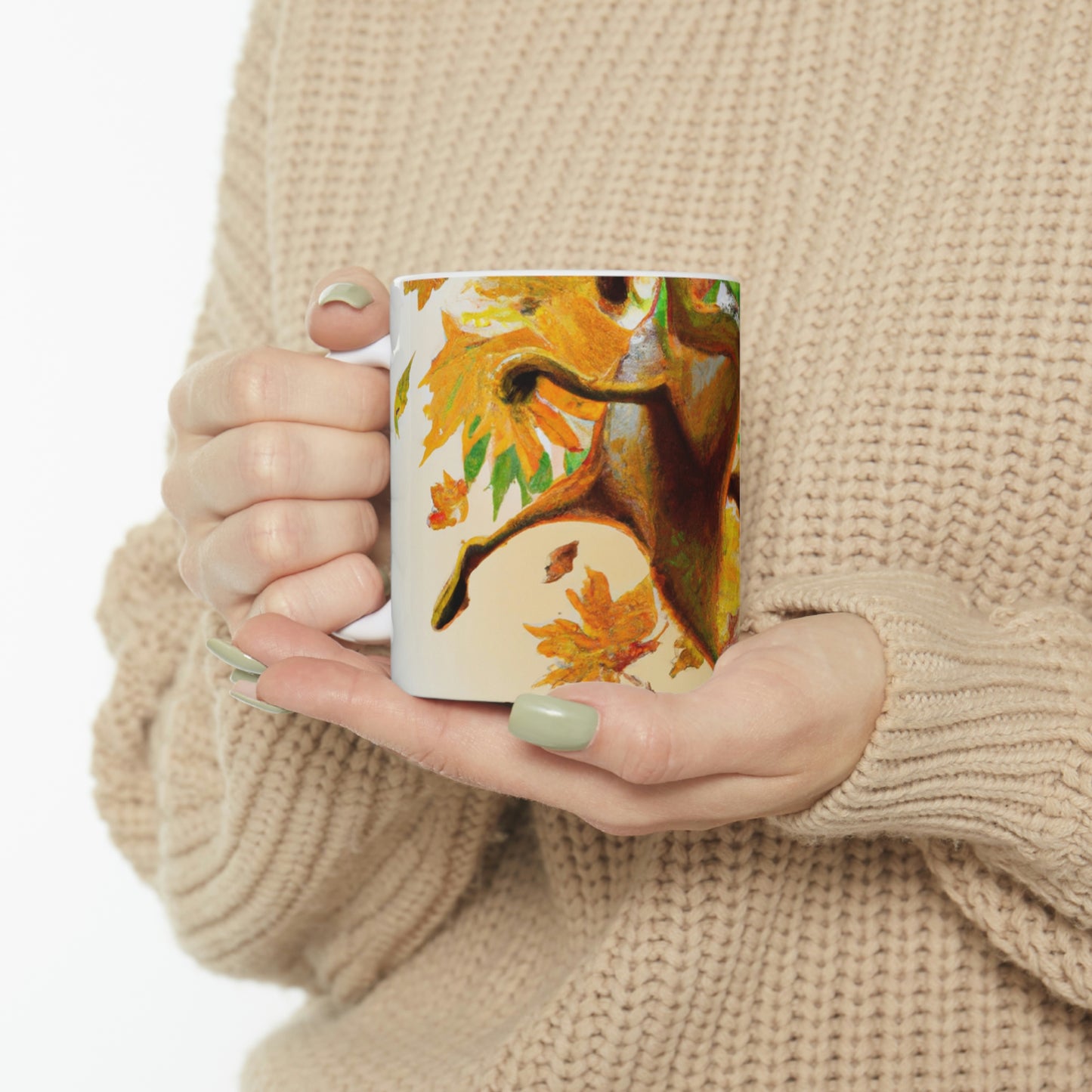 "Autumnal Adventure: A Fox's Mischief" - The Alien Ceramic Mug 11 oz