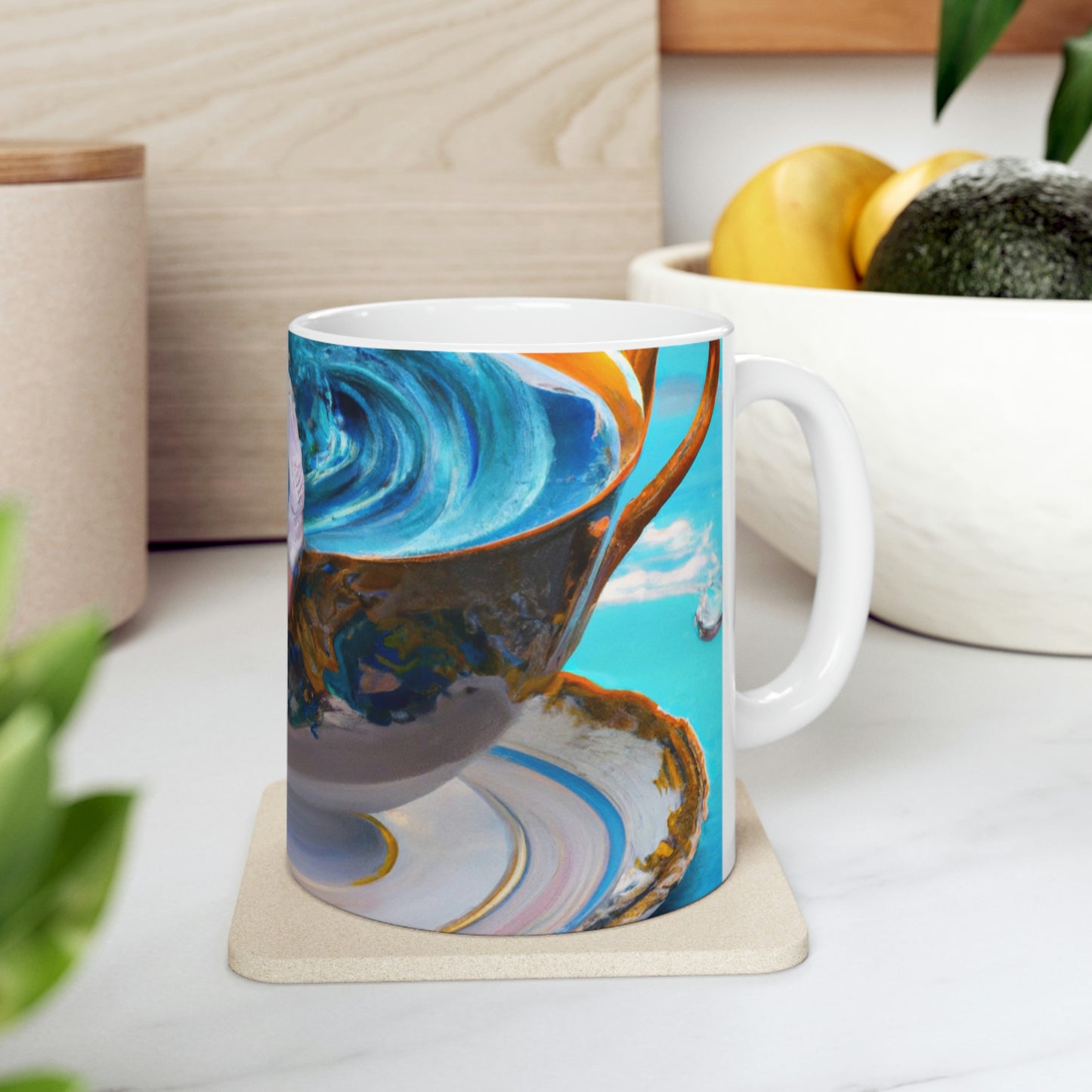 "Adrift in a China Cup: The Story of a Lost Child's Oceanic Adventure" - The Alien Ceramic Mug 11 oz