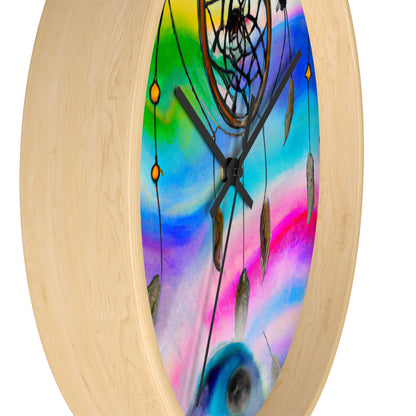 "A Galaxy of Dreams: A Colorful Dreamcatcher Captures Falling Stardust" - The Alien Wall Clock