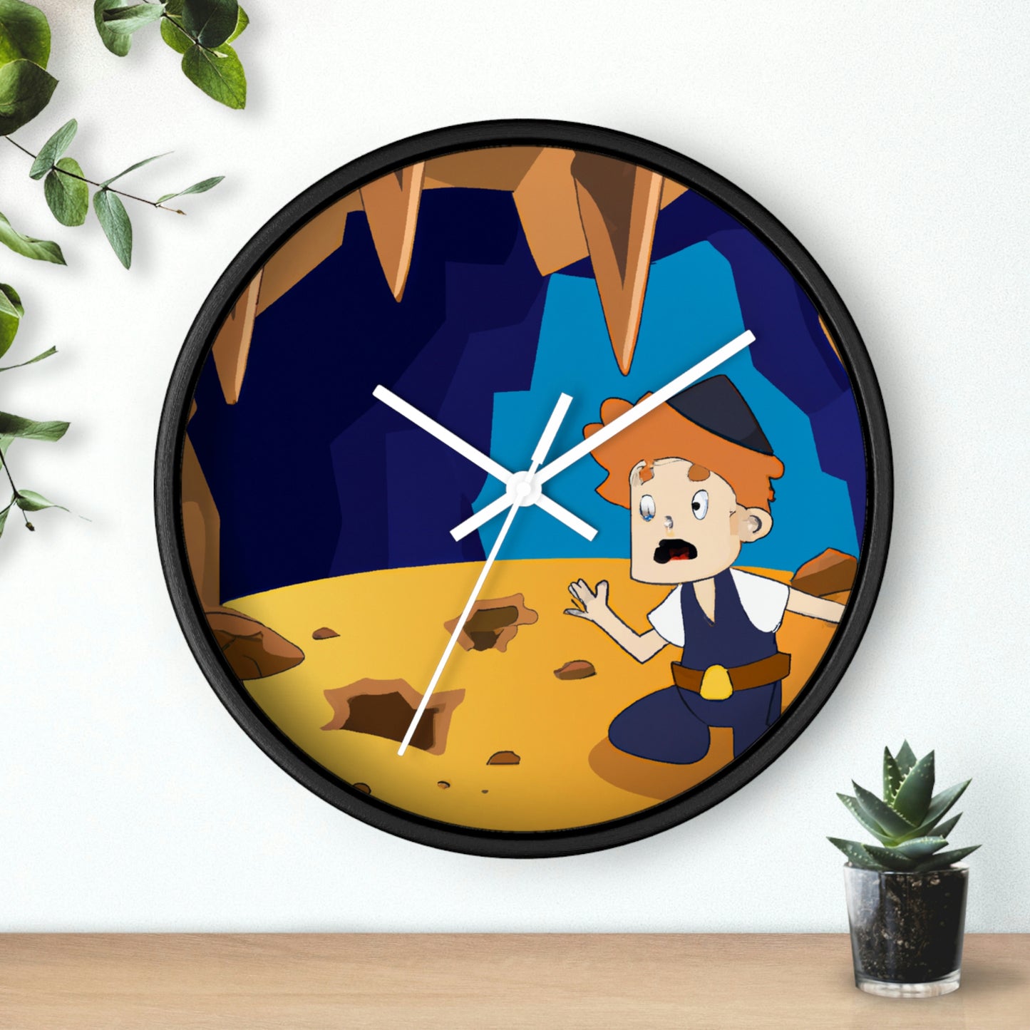 "The Mysterious Cave of the Brave Explorer" - The Alien Wall Clock