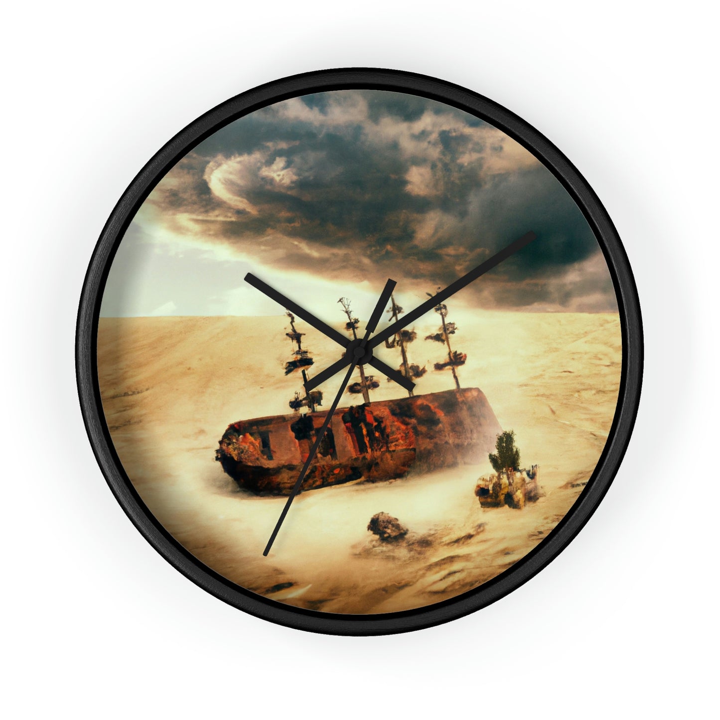 "Lost at Sea: Stranded On A Stormy Desert Island" - El reloj de pared alienígena