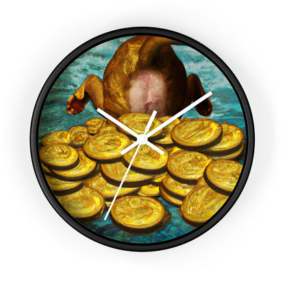 "Feline Fortune in a Foliage of Finances" - The Alien Wall Clock