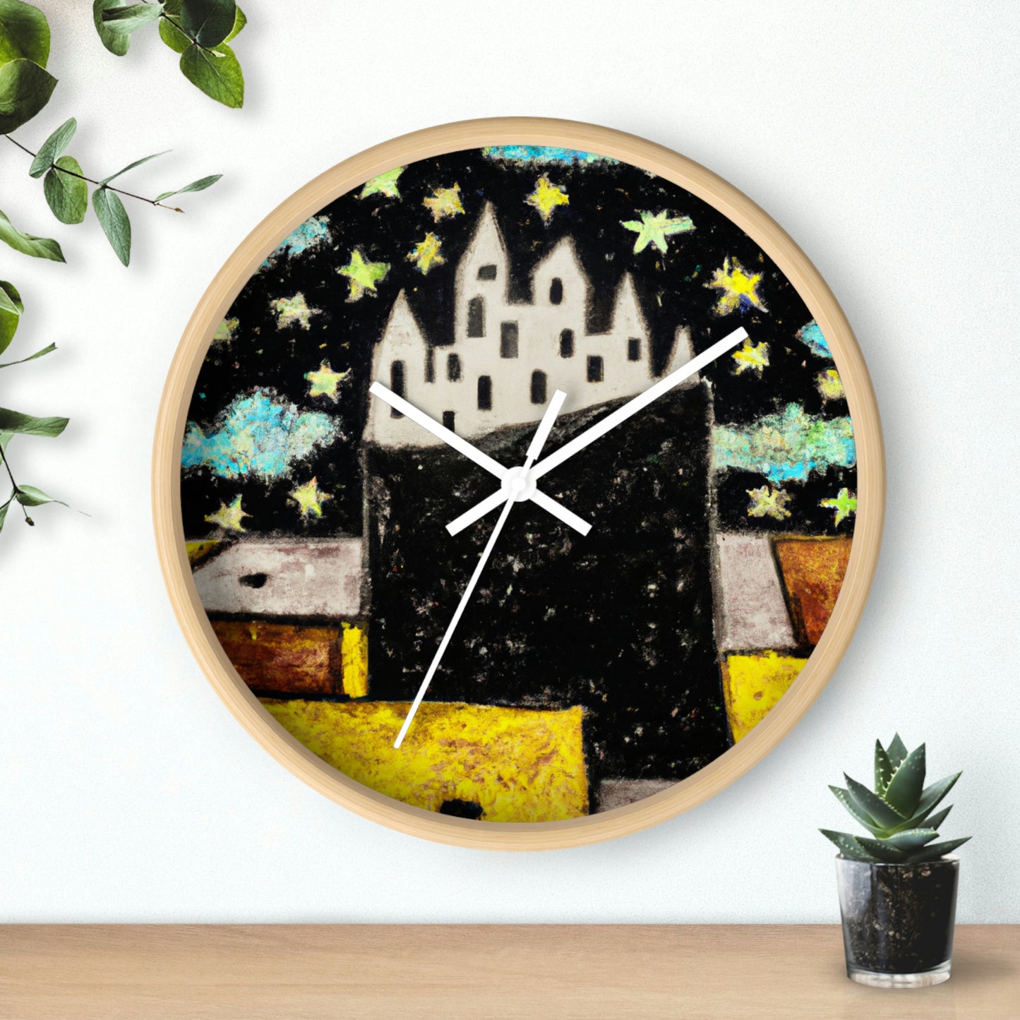 "Cosmic Oasis: A Journey to a Floating City Amid the Sea of Stars" - The Alien Wall Clock