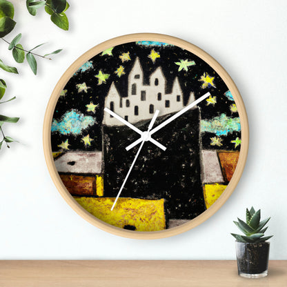 "Cosmic Oasis: A Journey to a Floating City Amid the Sea of Stars" - The Alien Wall Clock