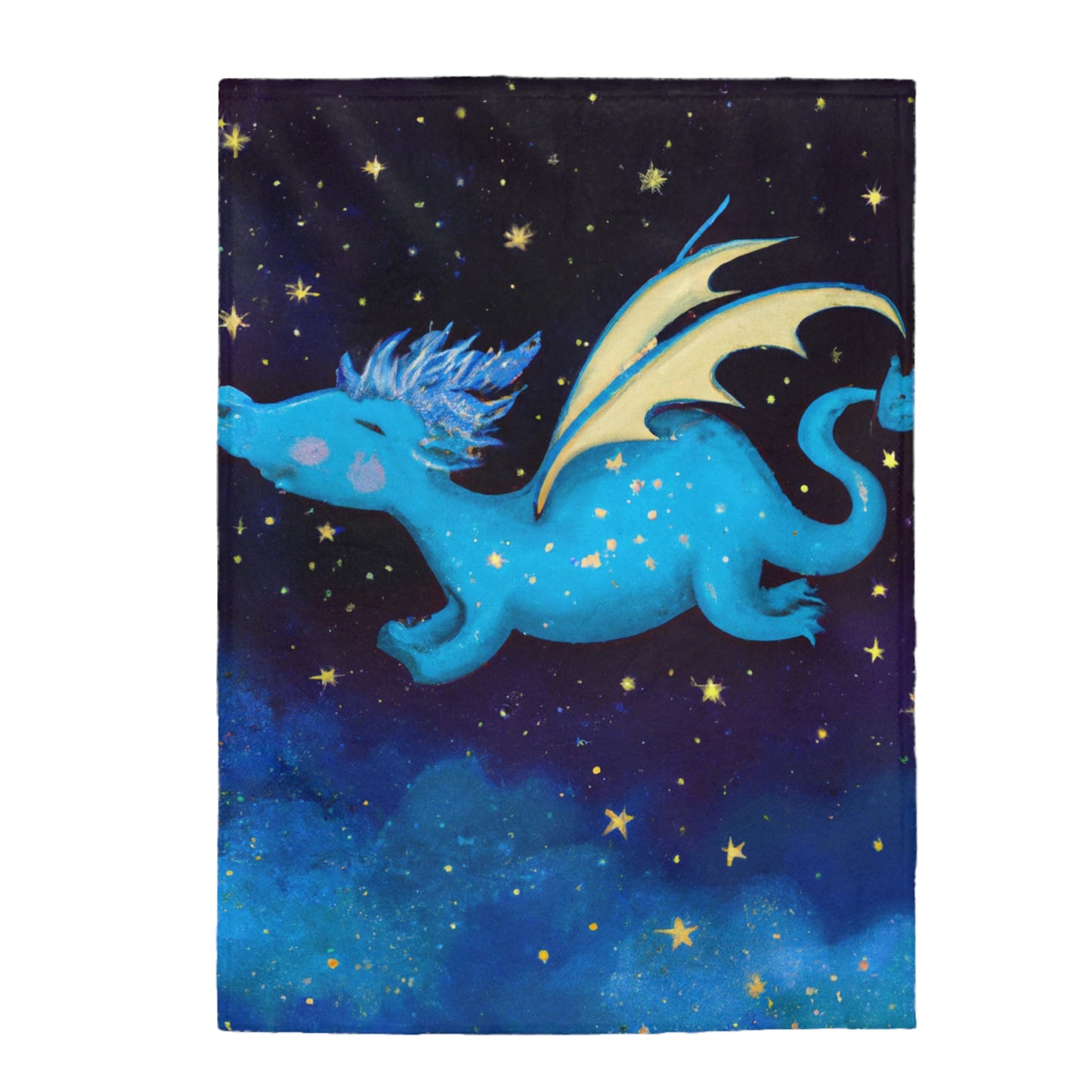 "Drifting Among the Stars: The Story of a Baby Dragon" - The Alien Velveteen Plush Blanket #nft