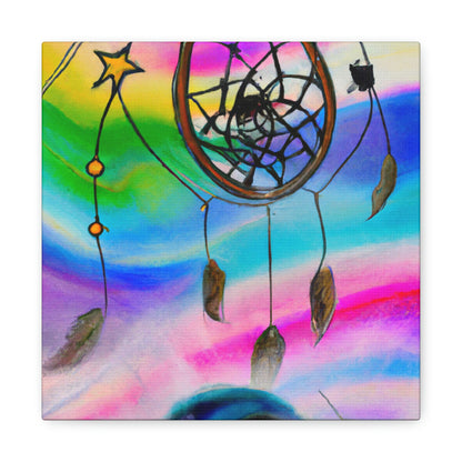 "A Galaxy of Dreams: A Colorful Dreamcatcher Captures Falling Stardust" - The Alien Canva