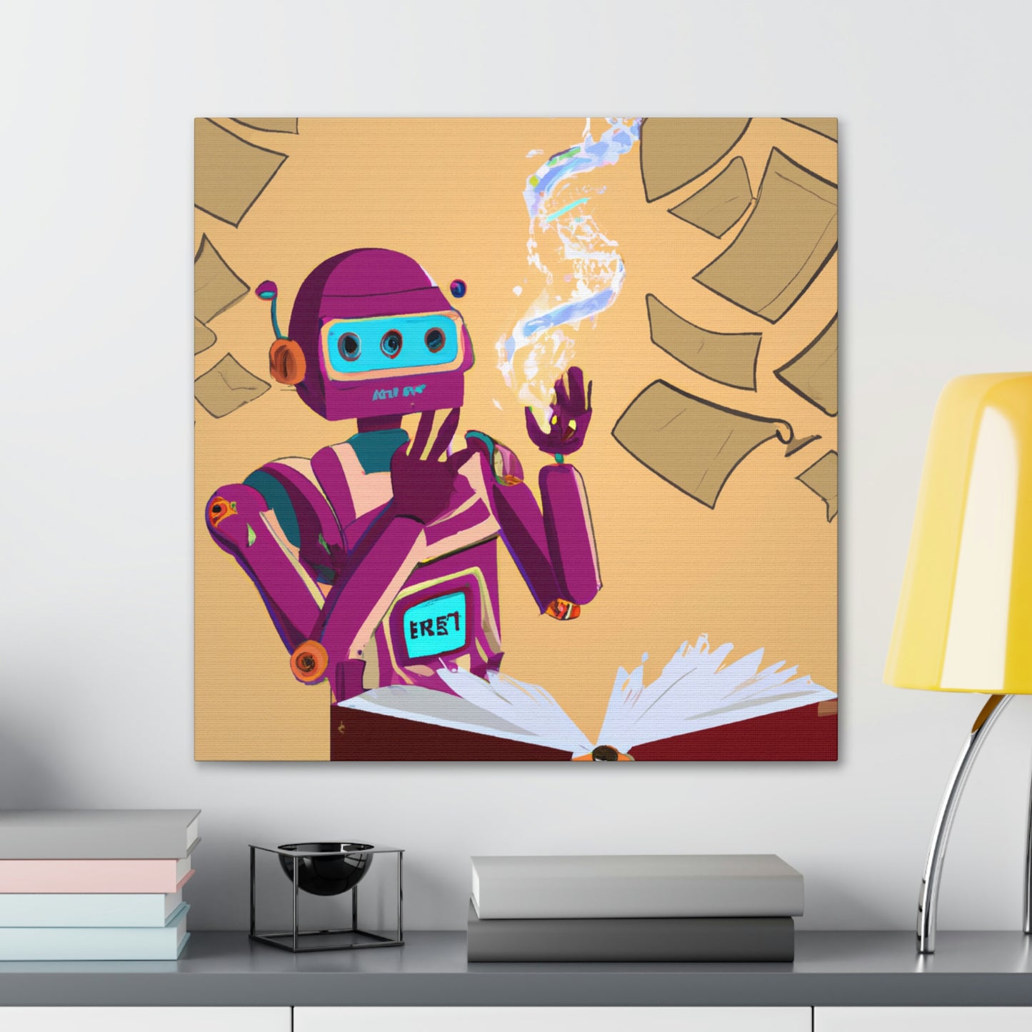 "Robot Librarian and the Magical Tome" - The Alien Canva