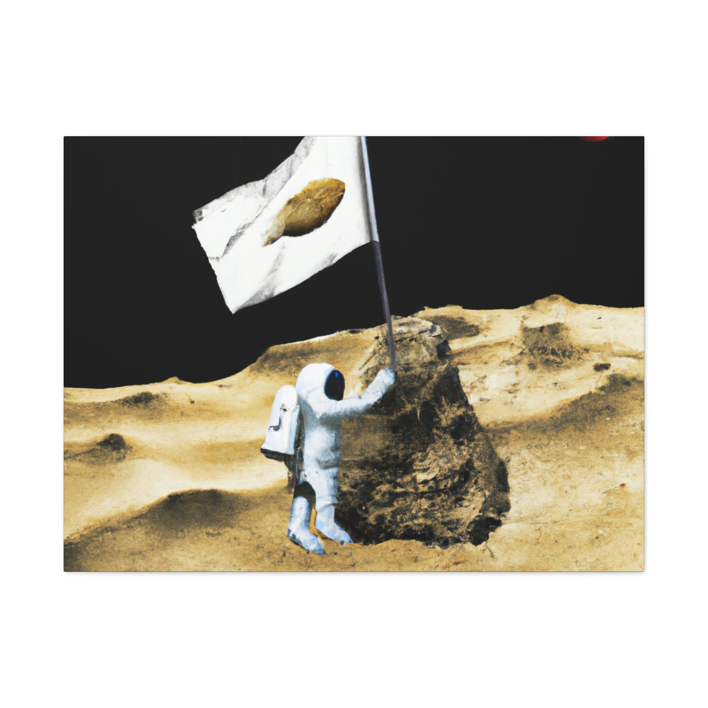 "Claiming Space: Das Pflanzen der Asteroidenflagge des Astronauten" - The Alien Canva