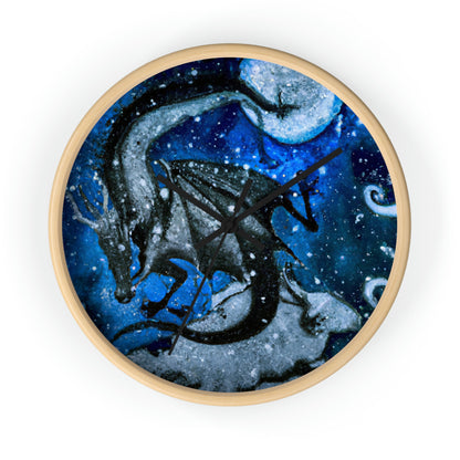 "Frosted Moonlight Dragon" - The Alien Wall Clock