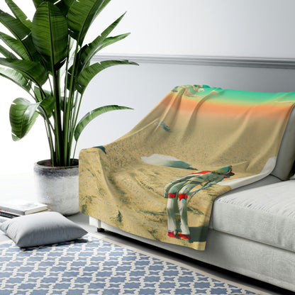 "A Strayed Astronaut: Alone on a Forlorn Planet" - The Alien Sherpa Fleece Blanket