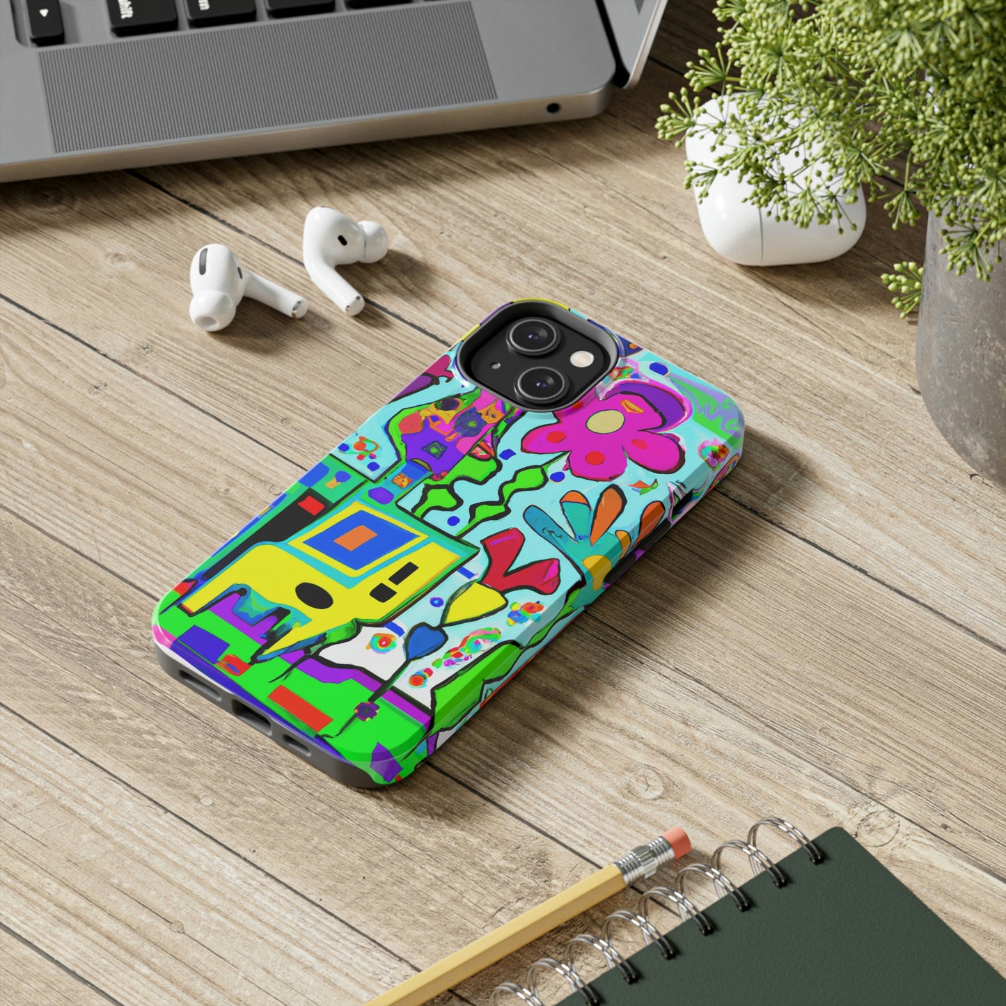 "Ein mystischer Garten aus Regenbogenblättern" - Die Alien Tough Phone Cases