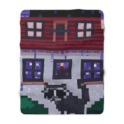 "Caper in the Mansion: A Raccoon's Adventure" - The Alien Sherpa Fleece Blanket