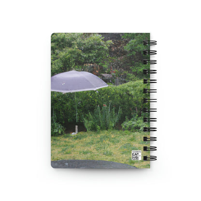 "Rainy Refuges: Uncovering the Fortune of a Garden Under an Umbrella" - The Alien Spiral Bound Journal