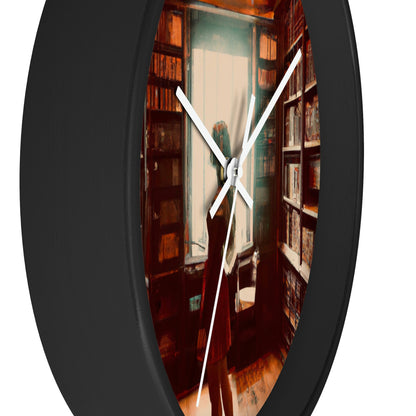 "The Enchanted Library Maze" - The Alien Wall Clock