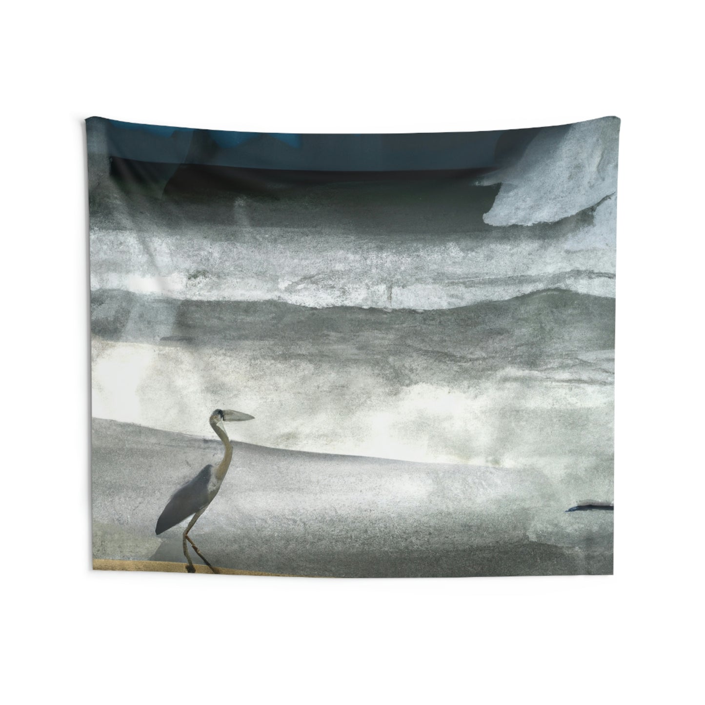 "A Sea of Turmoil: A Heron's Restlessness". - The Alien Wall Tapestries