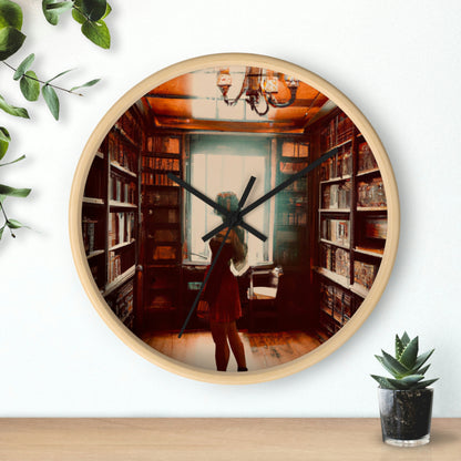 "The Enchanted Library Maze" - The Alien Wall Clock