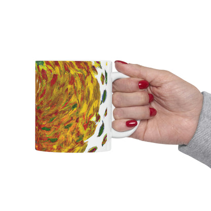 "Remolino otoñal" - La taza de cerámica alienígena 11 oz