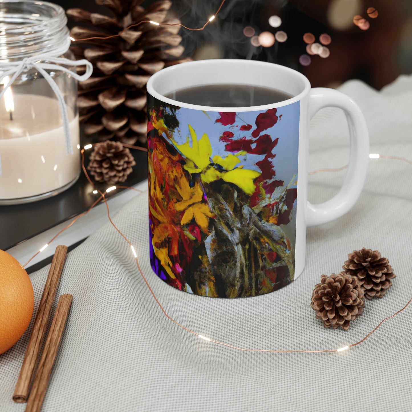 "Autumn Scarecrow Blues" - The Alien Ceramic Mug 11 oz