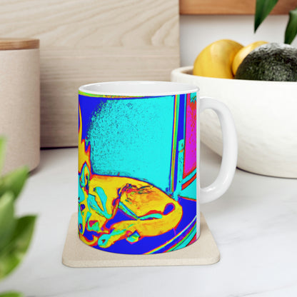 "Fox by Firelight". - The Alien Ceramic Mug 11 oz