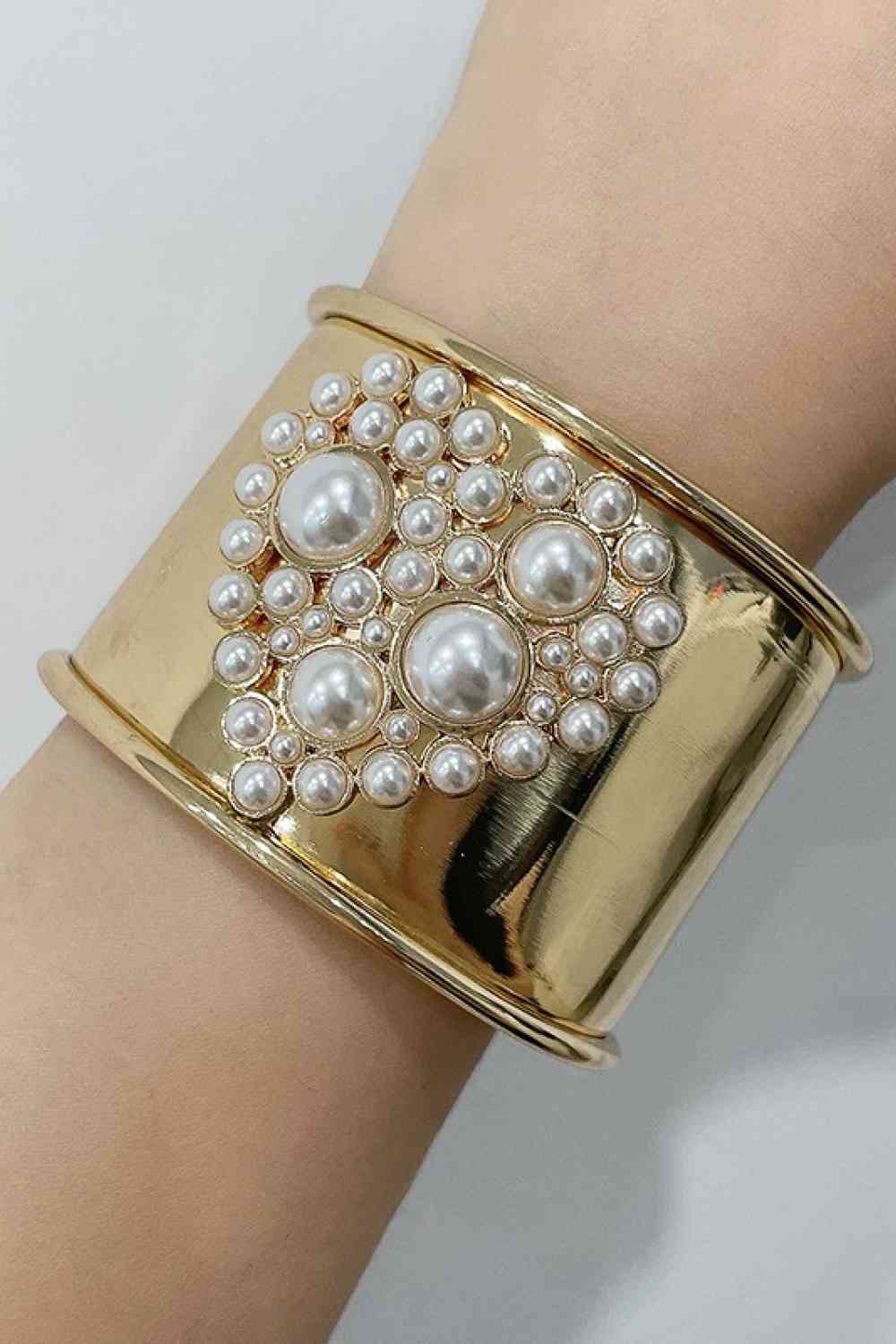 Pulsera Abierta Perla Corazón