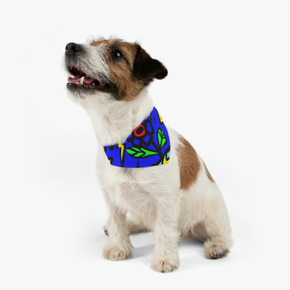 "A Bold Bloom Amidst the Storm" - El collar de bandana para mascotas alienígenas