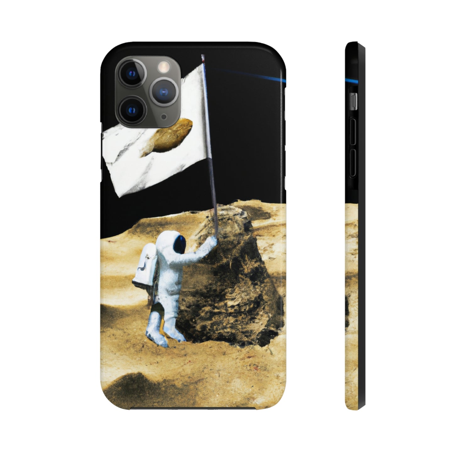 "Claiming Space: Das Pflanzen der Asteroidenflagge des Astronauten" - Die Alien Tough Phone Cases