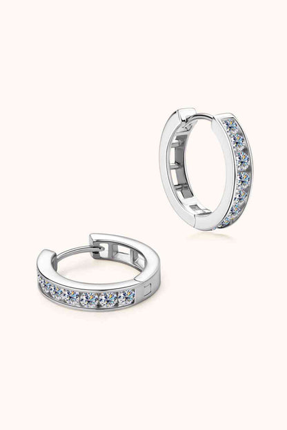 Moissanit 925 Sterling Silber Huggie Ohrringe