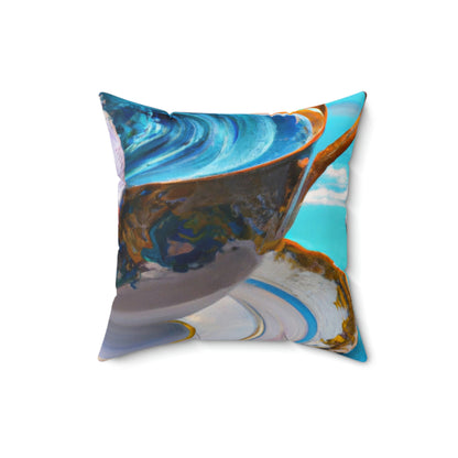 "Adrift in a China Cup: The Story of a Lost Child's Oceanic Adventure" - The Alien Square Pillow