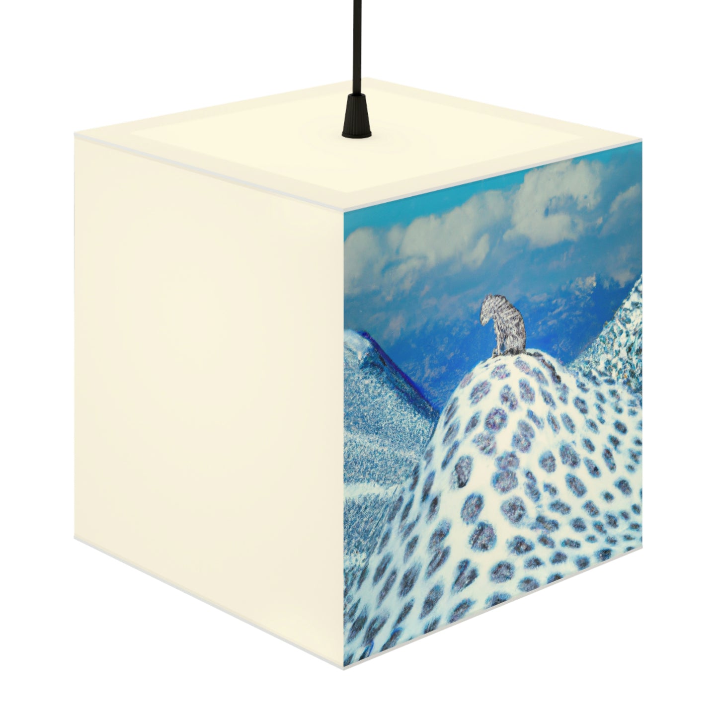 "Lonely Perch of the Snow Leopard" - The Alien Light Cube Lamp