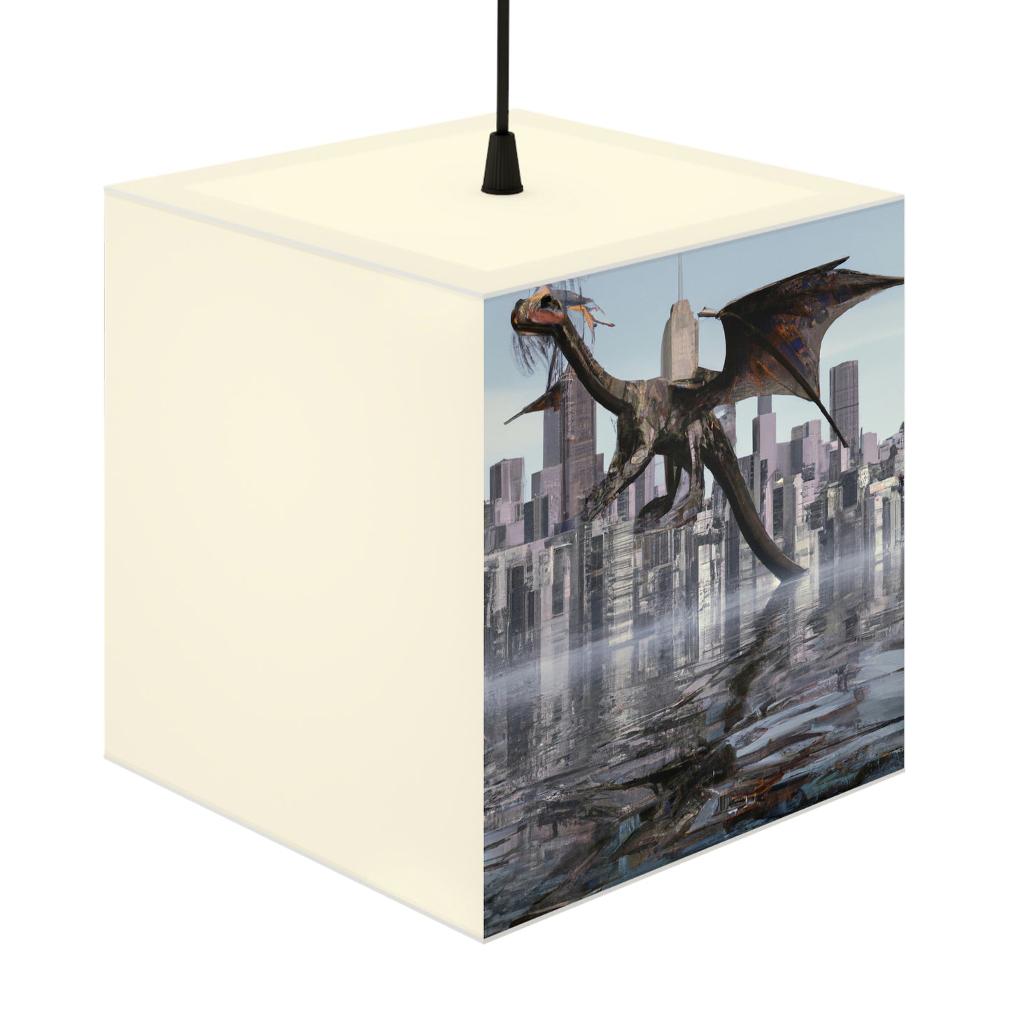 "Aufsteigend die Sintflut: Die hochfliegende Reise eines Drachen." - Die Alien Light Cube Lampe