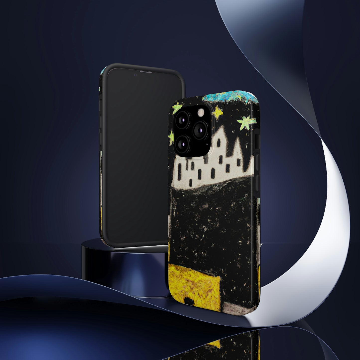 "Cosmic Oasis: Eine Reise in eine schwimmende Stadt inmitten des Sternenmeers" - Die Alien Tough Phone Cases