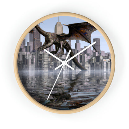 "Ascending the Deluge: A Dragon's Soaring Journey." - The Alien Wall Clock