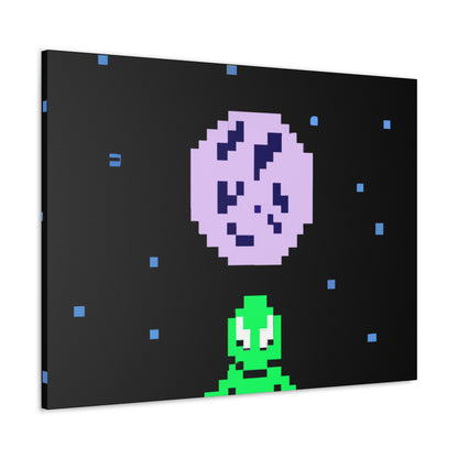 "Lonely Witness of the Night Sky" - The Alien Canva Pixel Art