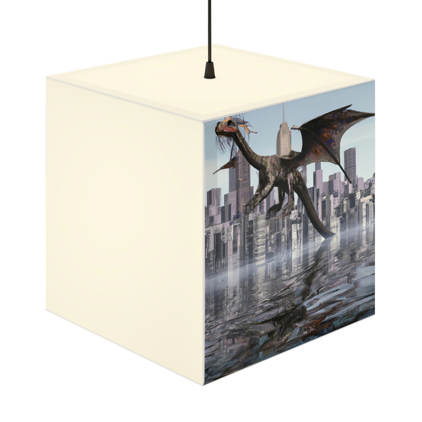 "Aufsteigend die Sintflut: Die hochfliegende Reise eines Drachen." - Die Alien Light Cube Lampe