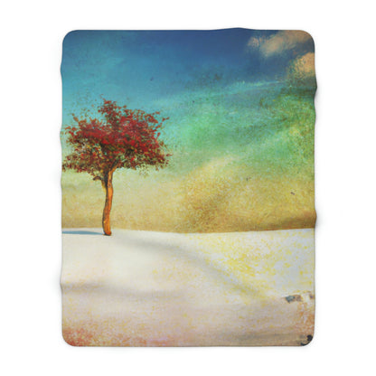 "Alone in the Snowy Meadow" - The Alien Sherpa Fleece Blanket