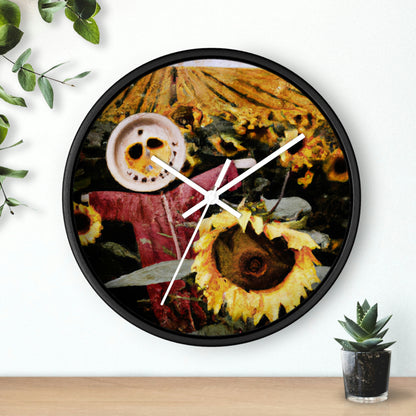 "Centinela solitaria del campo de girasoles" - El reloj de pared alienígena