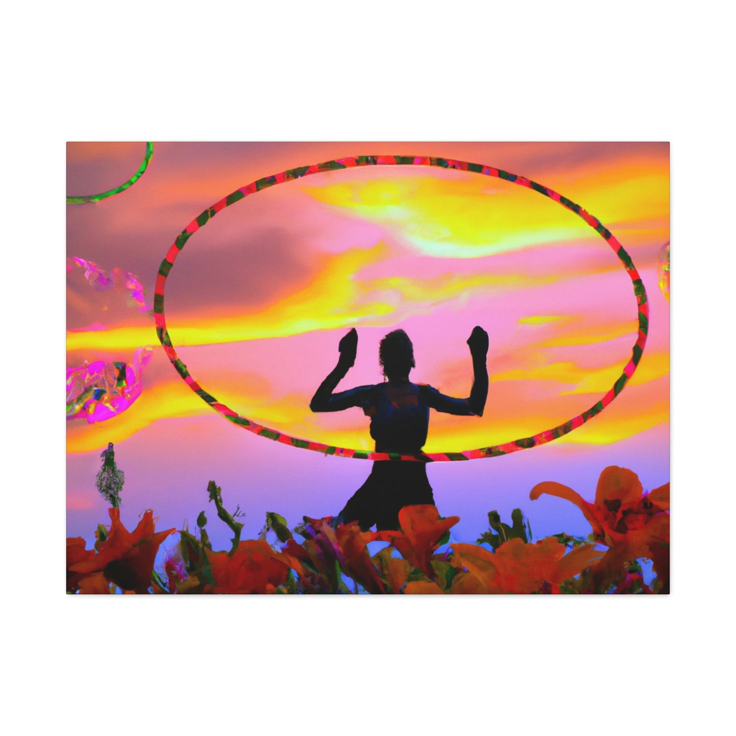 Hula Hoop Sunset Painter - Leinwand